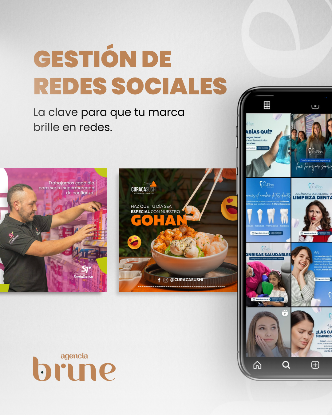 Gestión de redes sociales — trabajo realizado por Agencia Brune